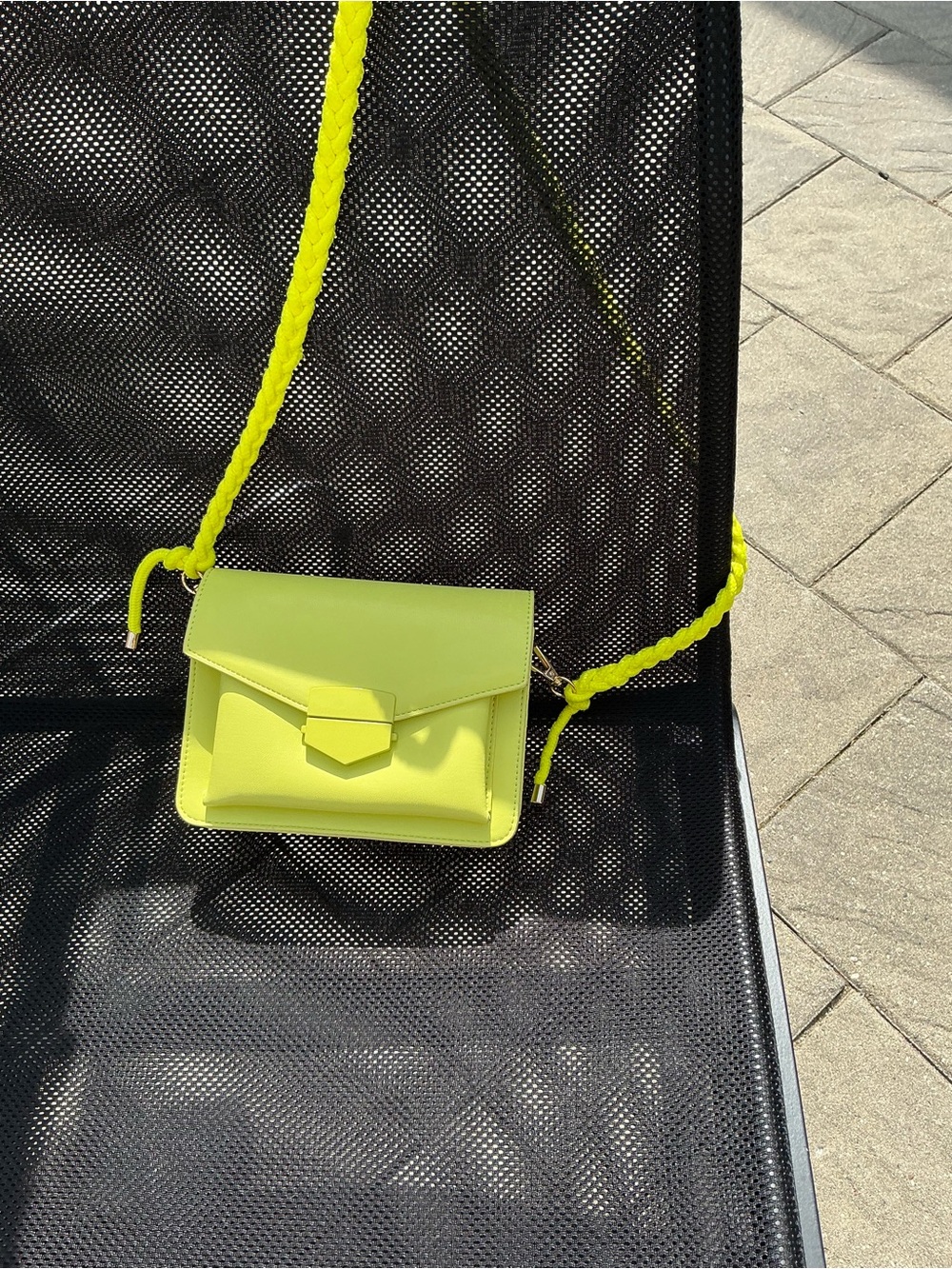 Neon Yellow Crossbody Bag - Unbranded